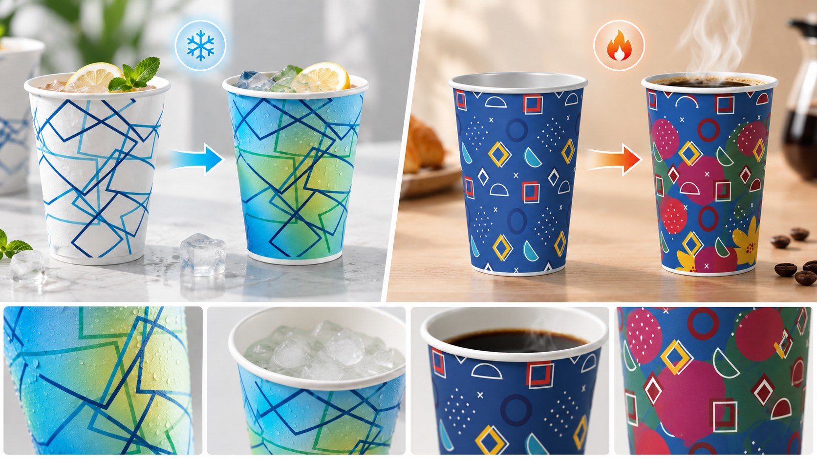 Custom Thermochromic Paper Cups for Beverage Brands