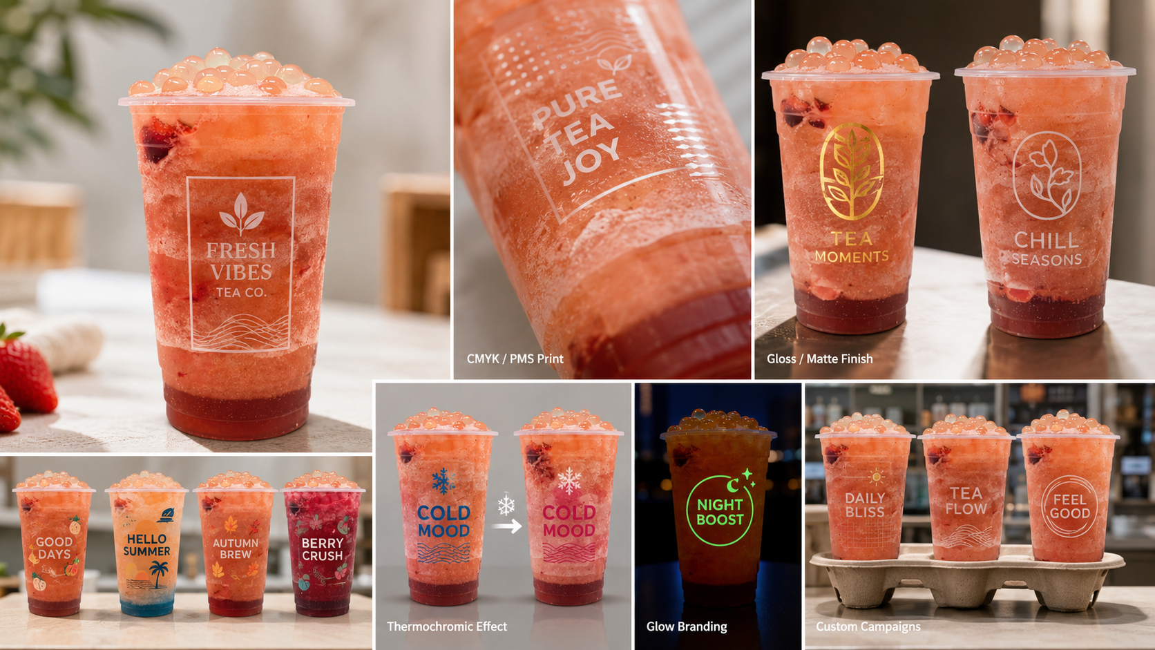 Custom Transparent Cup Disposable Smoothie Beer Wine Beverage Ice Cold Drink To Go Plastic Cup-3