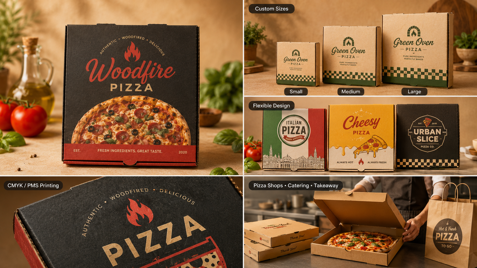 Customizable Pizza Boxes with Flexible Size and Design Options-1