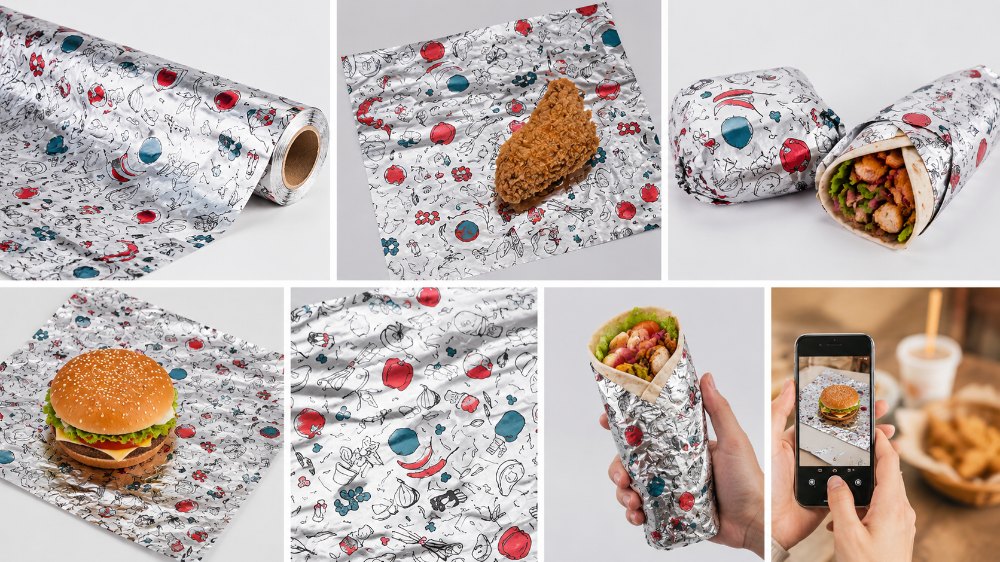 Customized Aluminum Foil Laminated Greaseproof Food Grade Paper Wrap Deli Mexico Burrito Tacos Burger Wrapping Paper Roll (2)