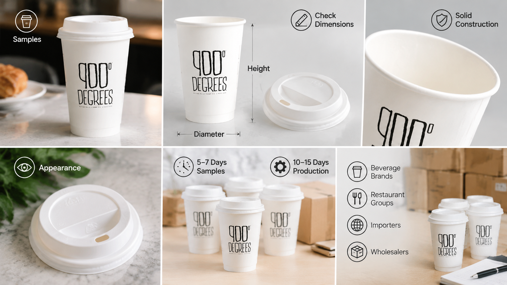 Customized Disposable Biodegradable Single Wall Paper Coffee Cups with Lid-3