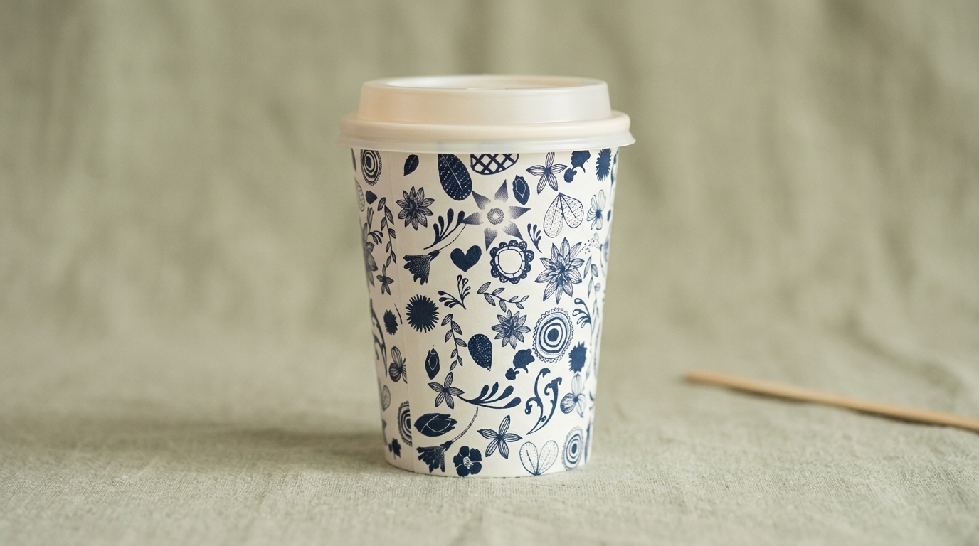 Customized Disposable Biodegradable Single Wall Paper Coffee Cups with Lid