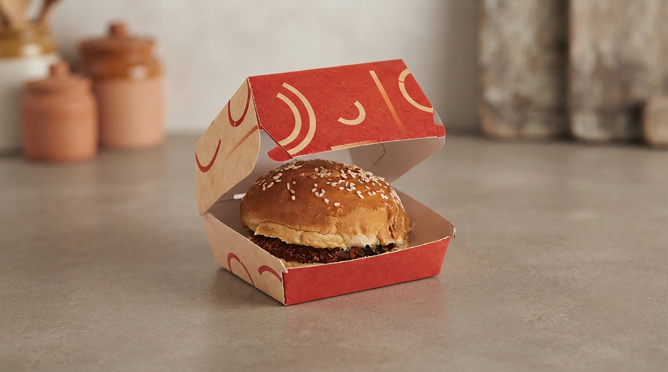 Customized Disposable Food Packaging Hamburger Box Paper Burger Box Fast Food Takeaway Box