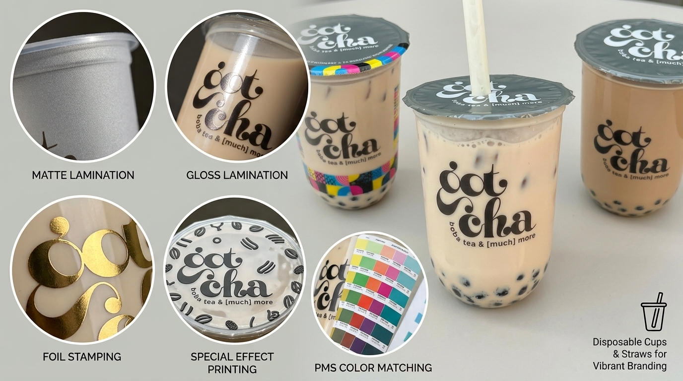 Disposable Boba Cups and Straws for Vibrant Branding