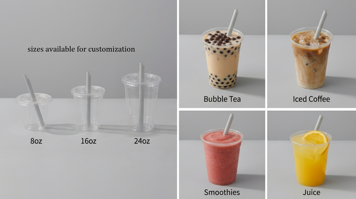 Disposable Boba Cups and Straws for Vibrant Branding