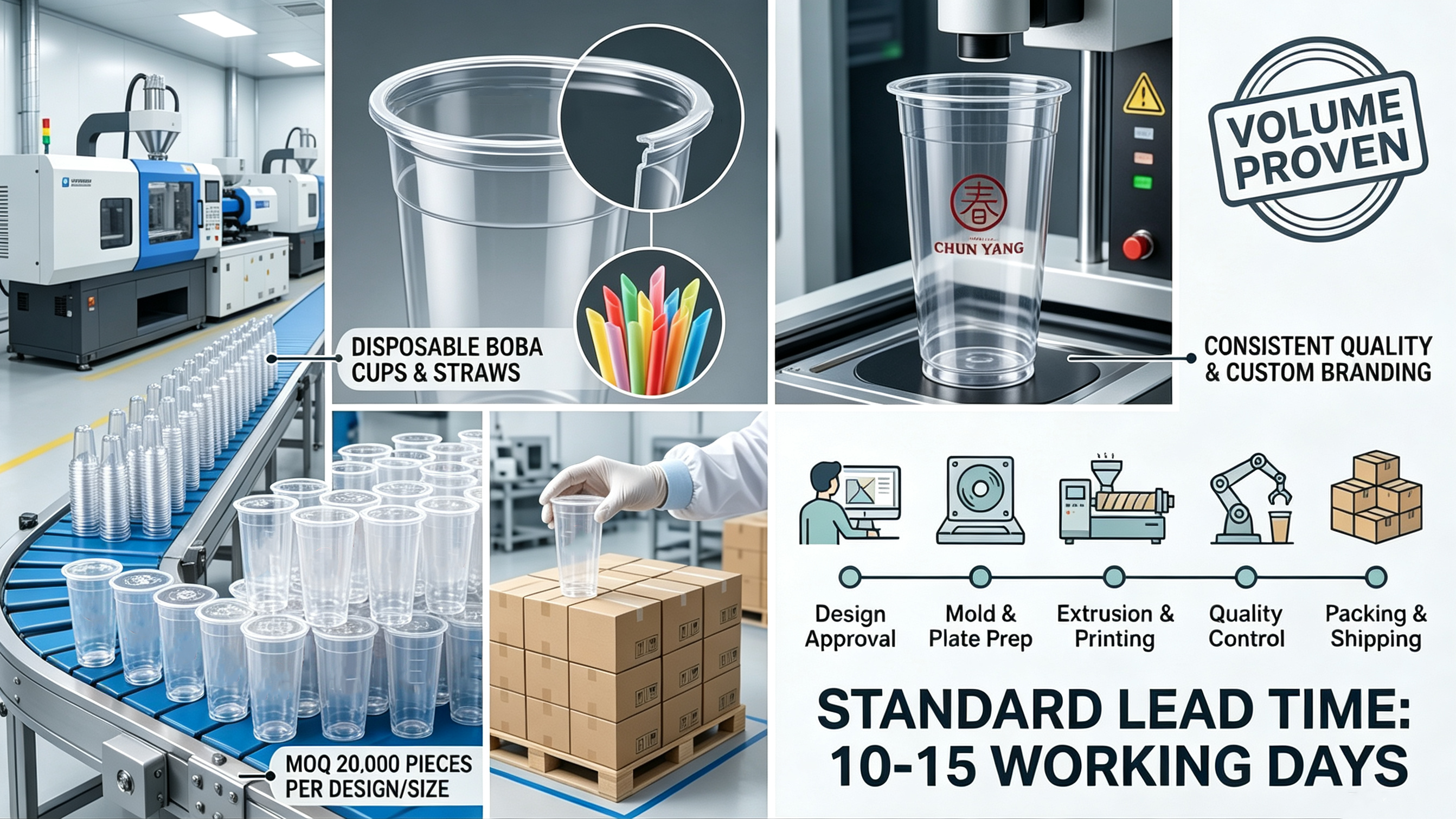 Disposable Boba Cups and Straws for Vibrant Branding