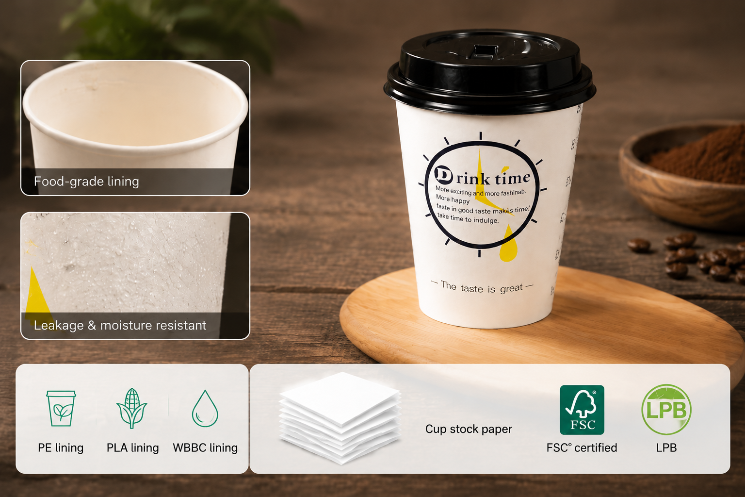 Disposable Hot Chocolate Cups for Takeaway
