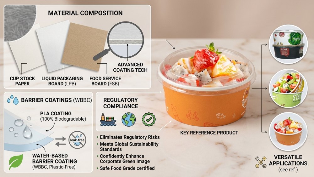 Disposable Paper Bowl Biodegradable Disposable Emballage Printed Fast Food Paper Salad Bowl With Paper Lid (1)