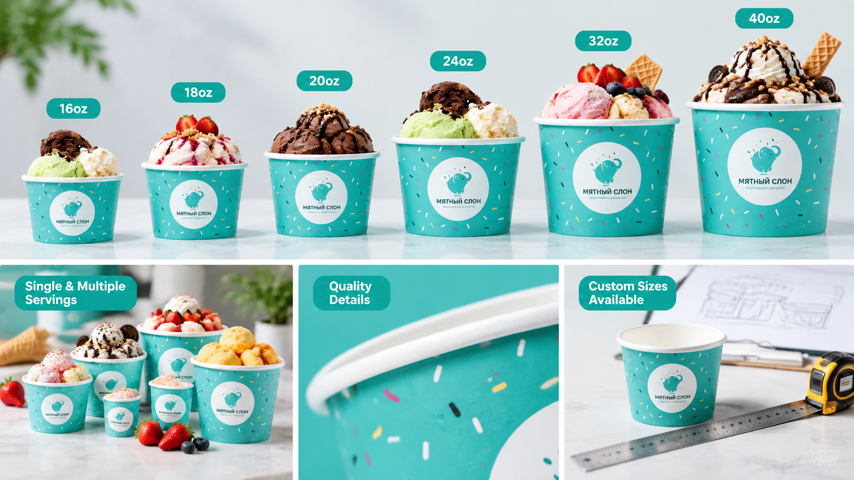 Disposable Paper Ice Cream Cups for Gelato and Frozen Yogurt-1