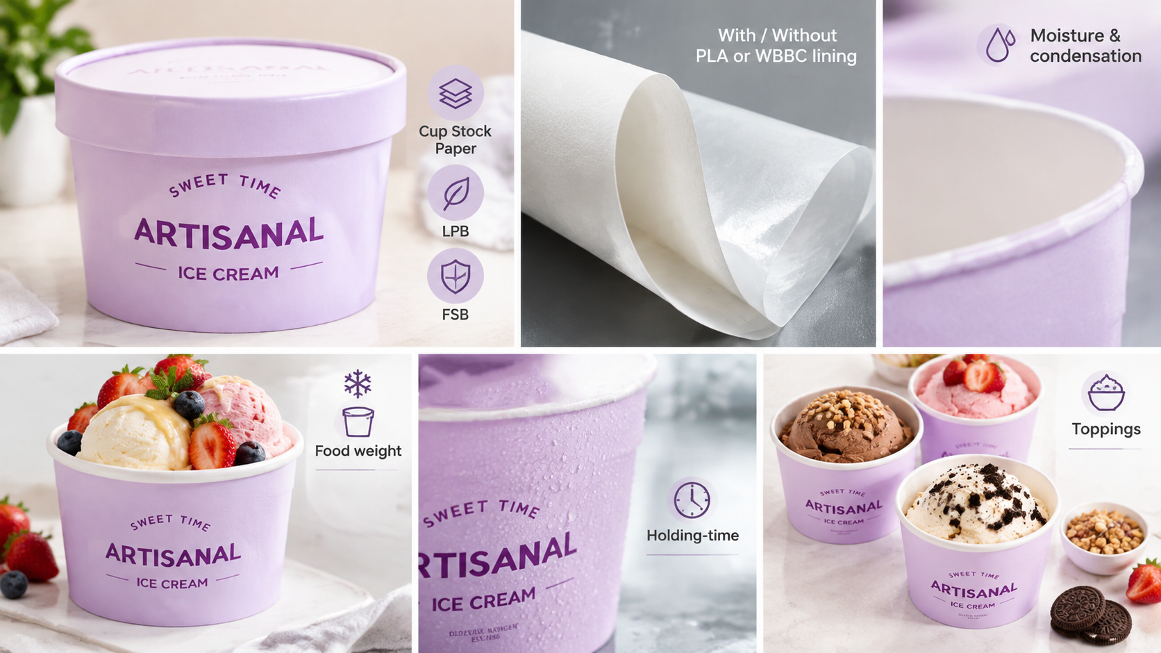 Disposable Paper Ice Cream Cups for Gelato and Frozen Yogurt-2