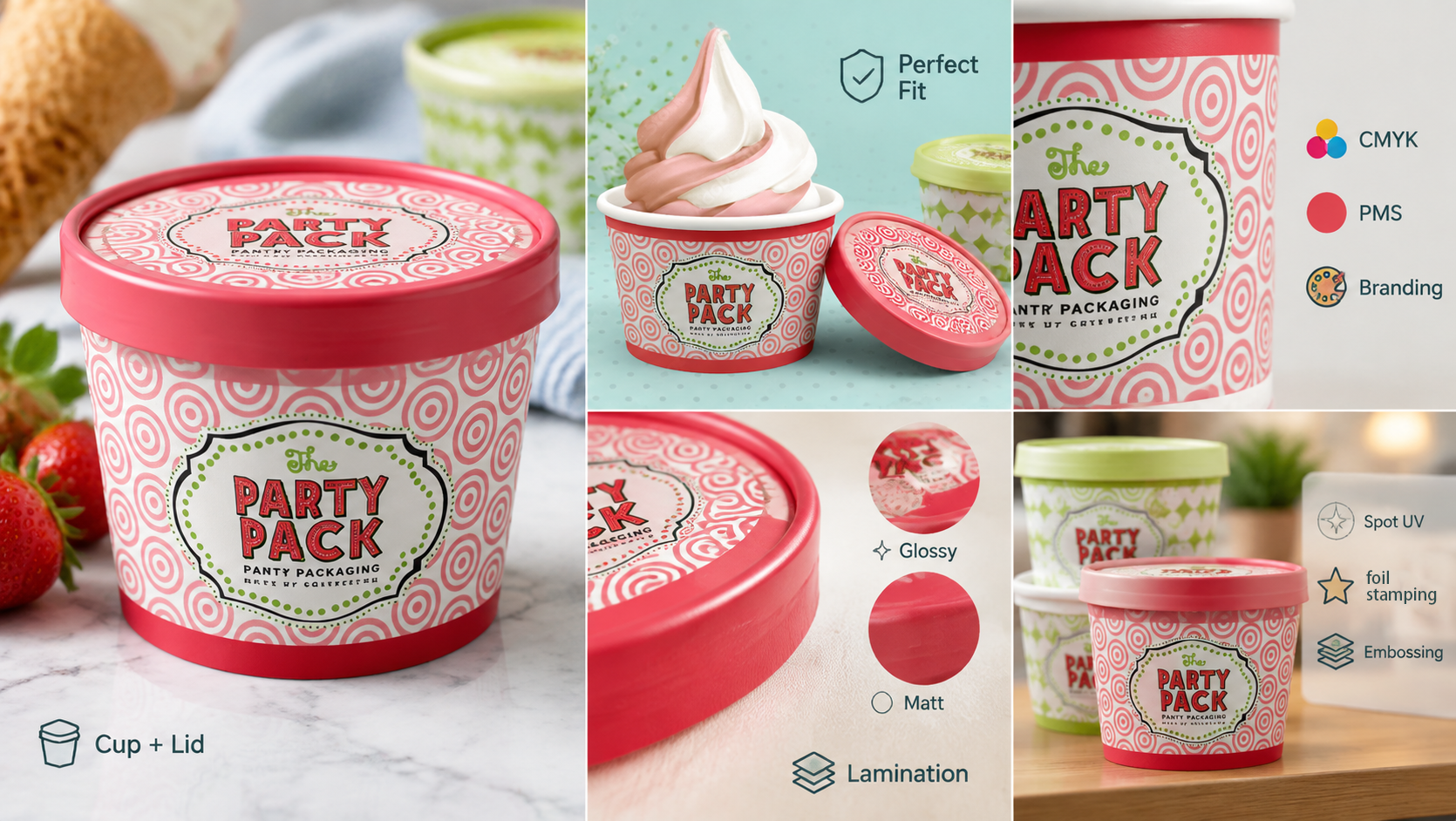 Disposable Paper Ice Cream Cups for Gelato and Frozen Yogurt-3