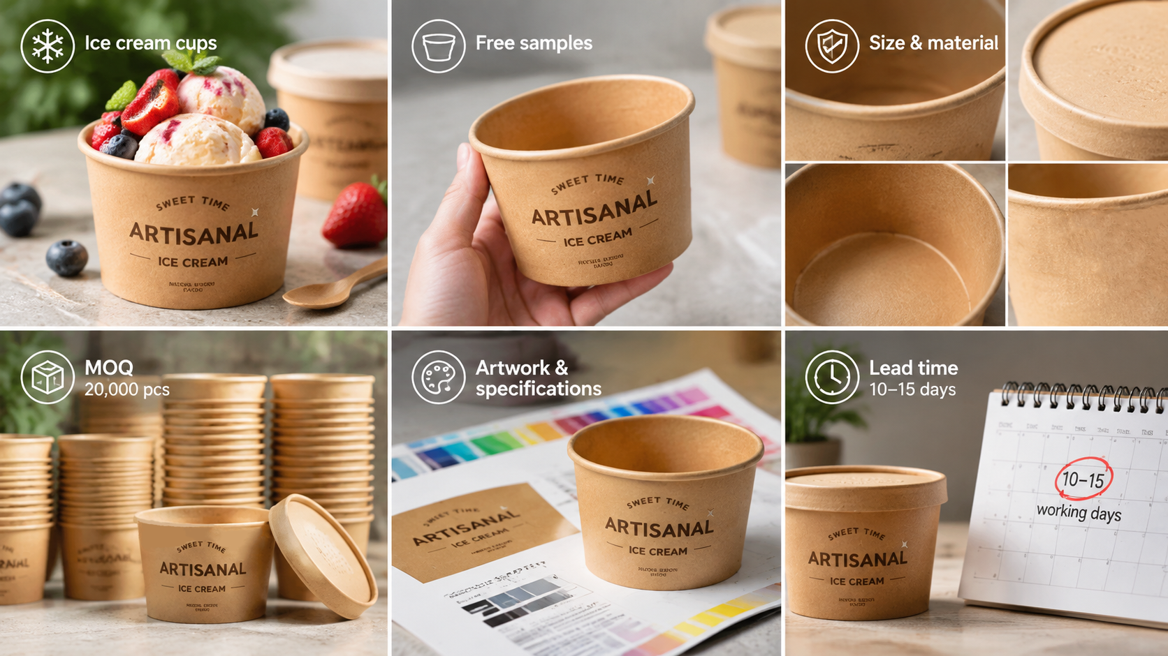 Disposable Paper Ice Cream Cups for Gelato and Frozen Yogurt-4