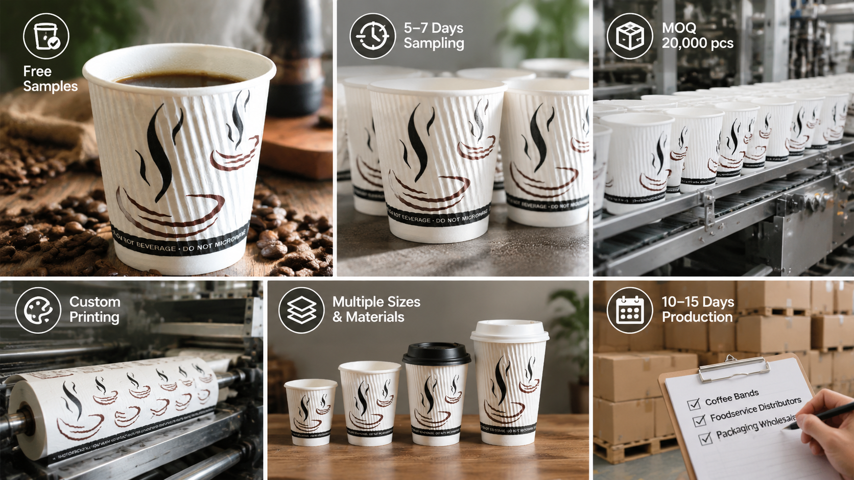 Disposable Ripple Cups Triple Wall Custom Ripple Insulated Double Wall Coffee Cups-4