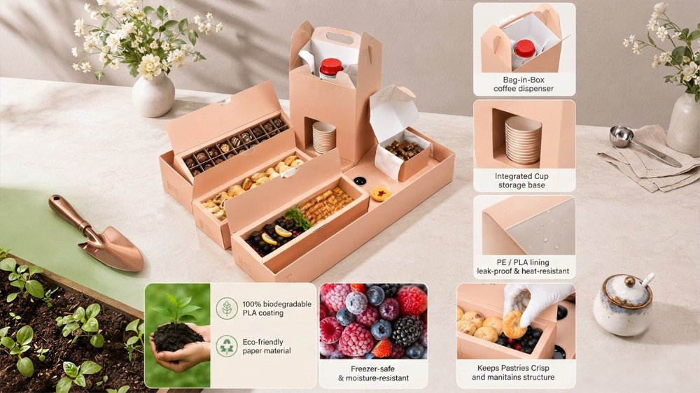 Eco-Friendly Custom Dessert & Coffee Catering Packaging Sets (3)