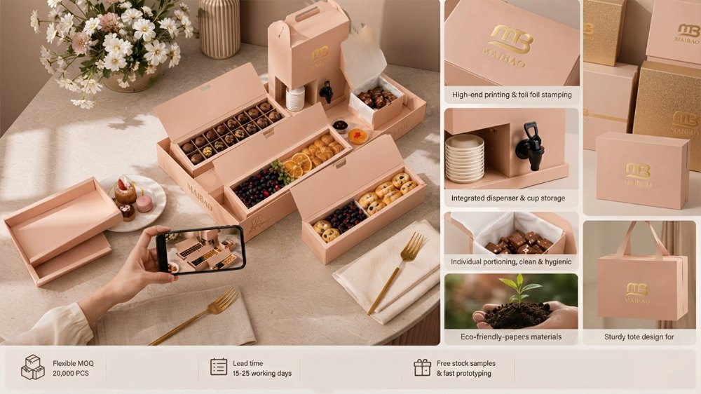 Eco-Friendly Custom Dessert & Coffee Catering Packaging Sets (5)
