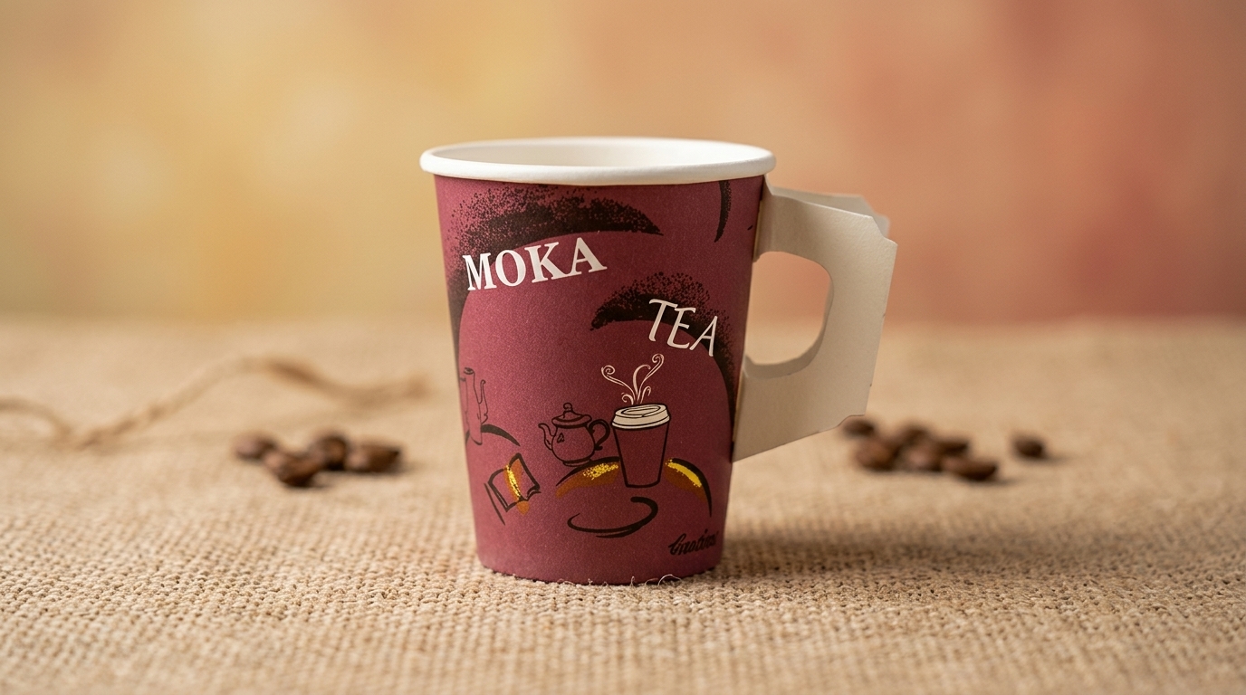 Factory Supply Custom Logo Hot Coffee Carton Paper Cup with Handle