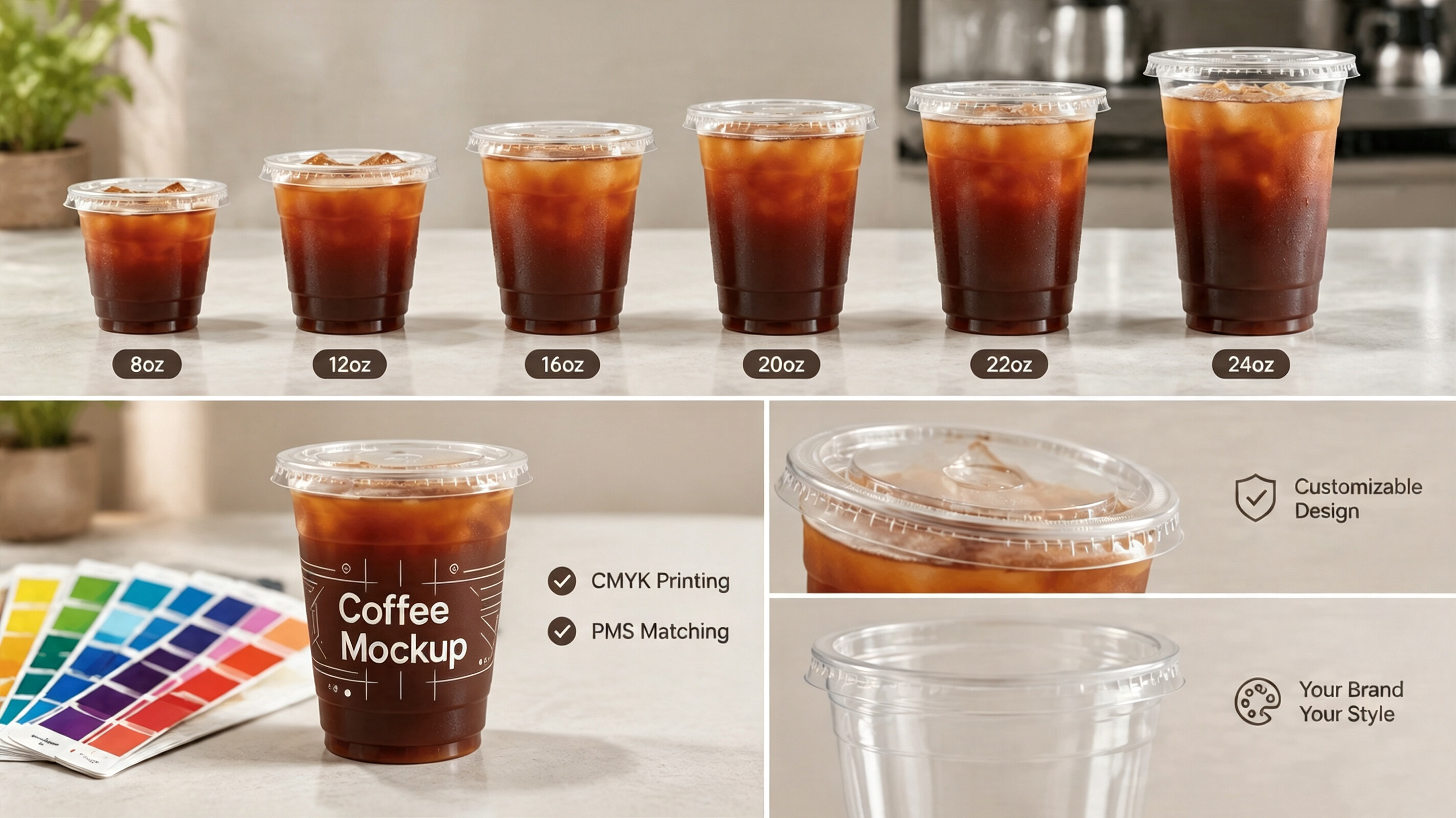 Iced Latte Takeaway Cups for Refreshing On-the-Go Beverage Packaging