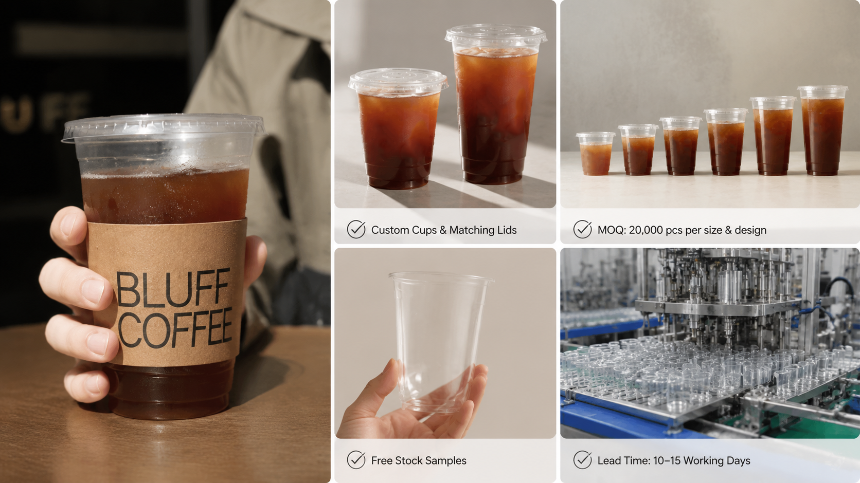 Iced Latte Takeaway Cups for Refreshing On-the-Go Beverage Packaging