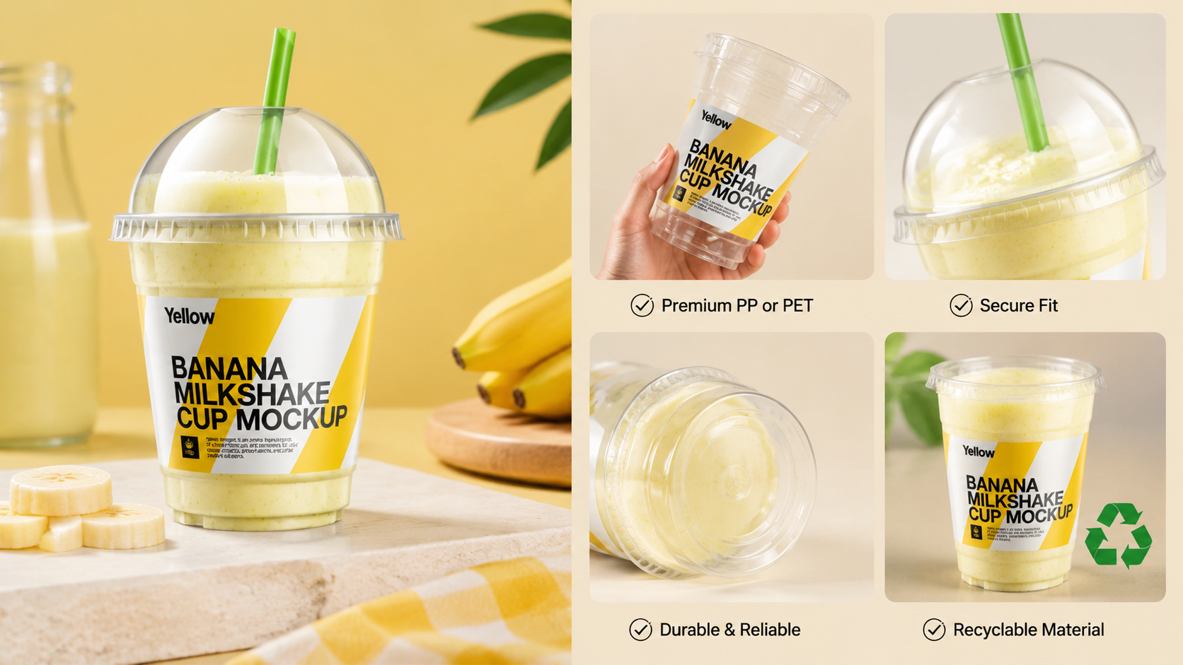 Milkshake Takeaway Cups for Vibrant Chilled Dessert Packaging