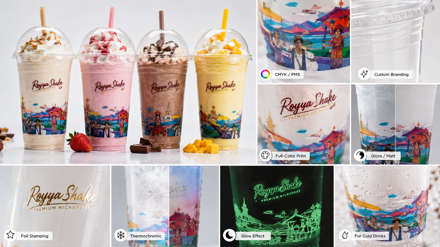 Milkshake Takeaway Cups for Vibrant Chilled Dessert Packaging
