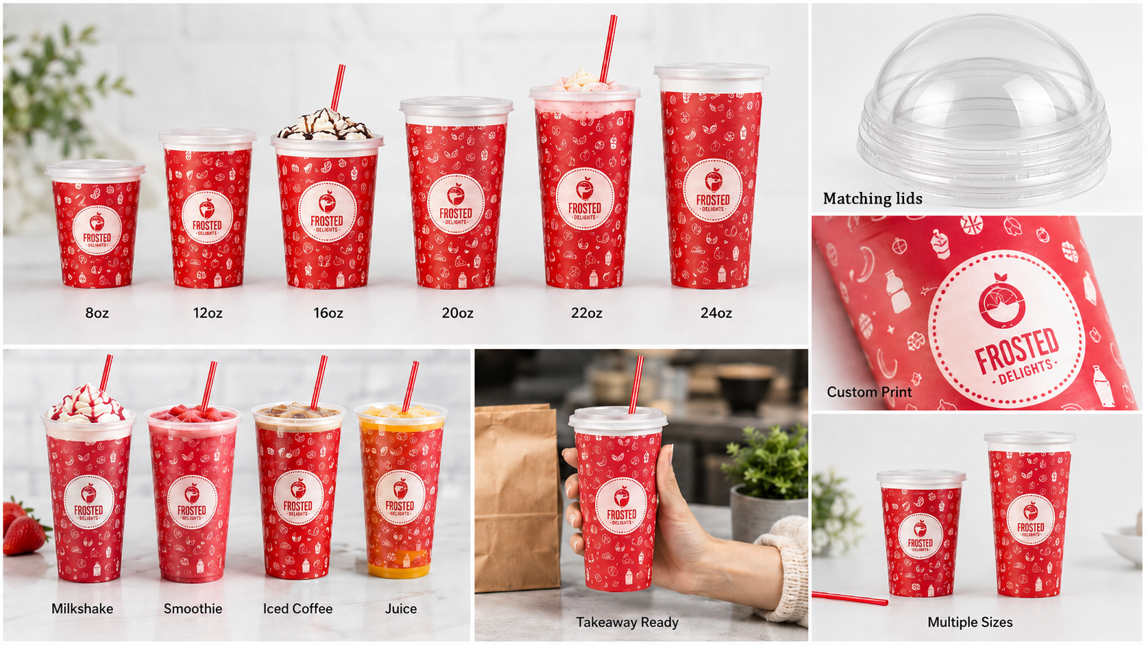 Milkshake Takeaway Cups for Vibrant Chilled Dessert Packaging