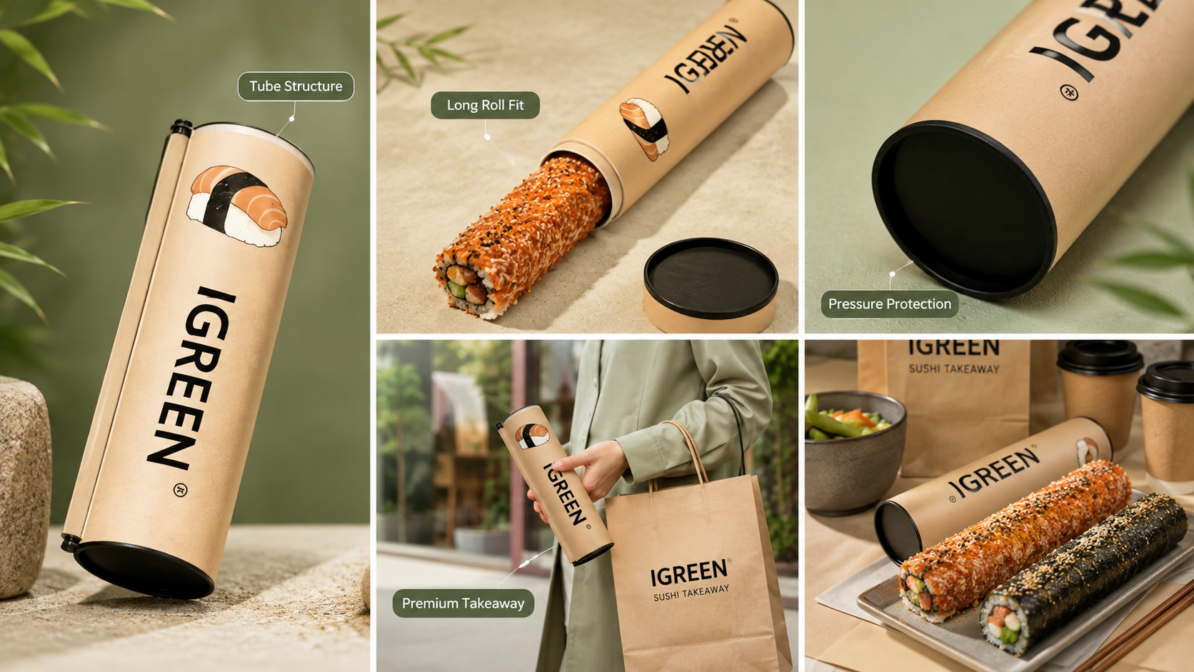 Paper-Based Tube Solution for Rolled Sushi Takeaway-1