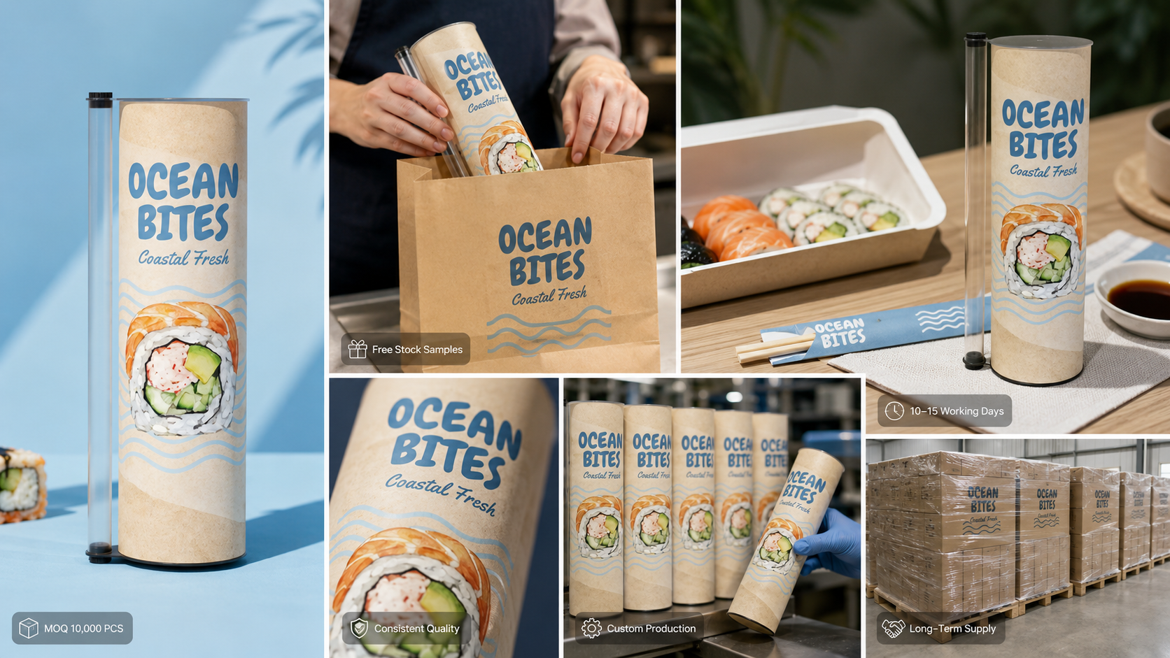 Paper-Based Tube Solution for Rolled Sushi Takeaway-4