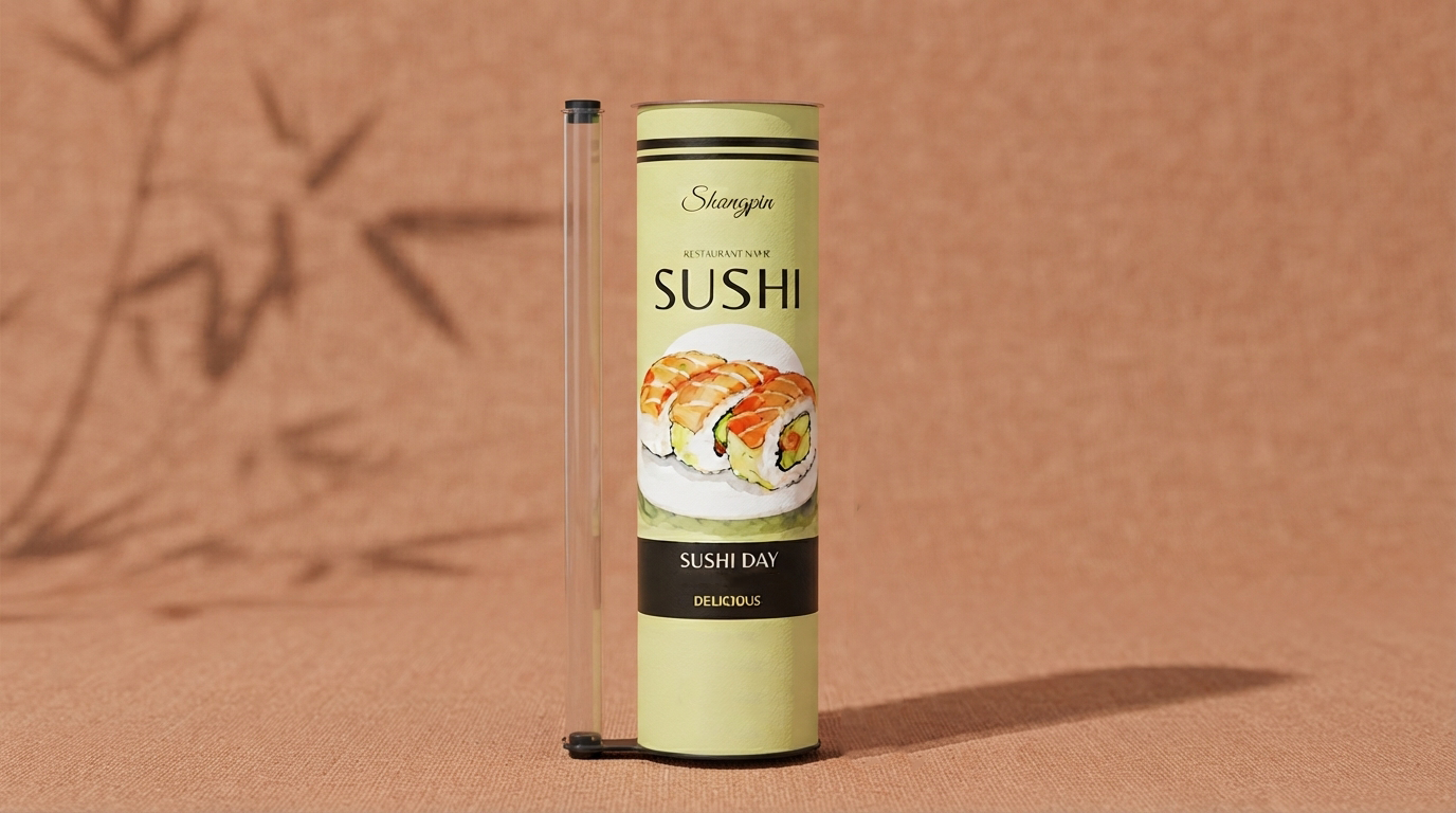 Paper-Based Tube Solution for Rolled Sushi Takeaway
