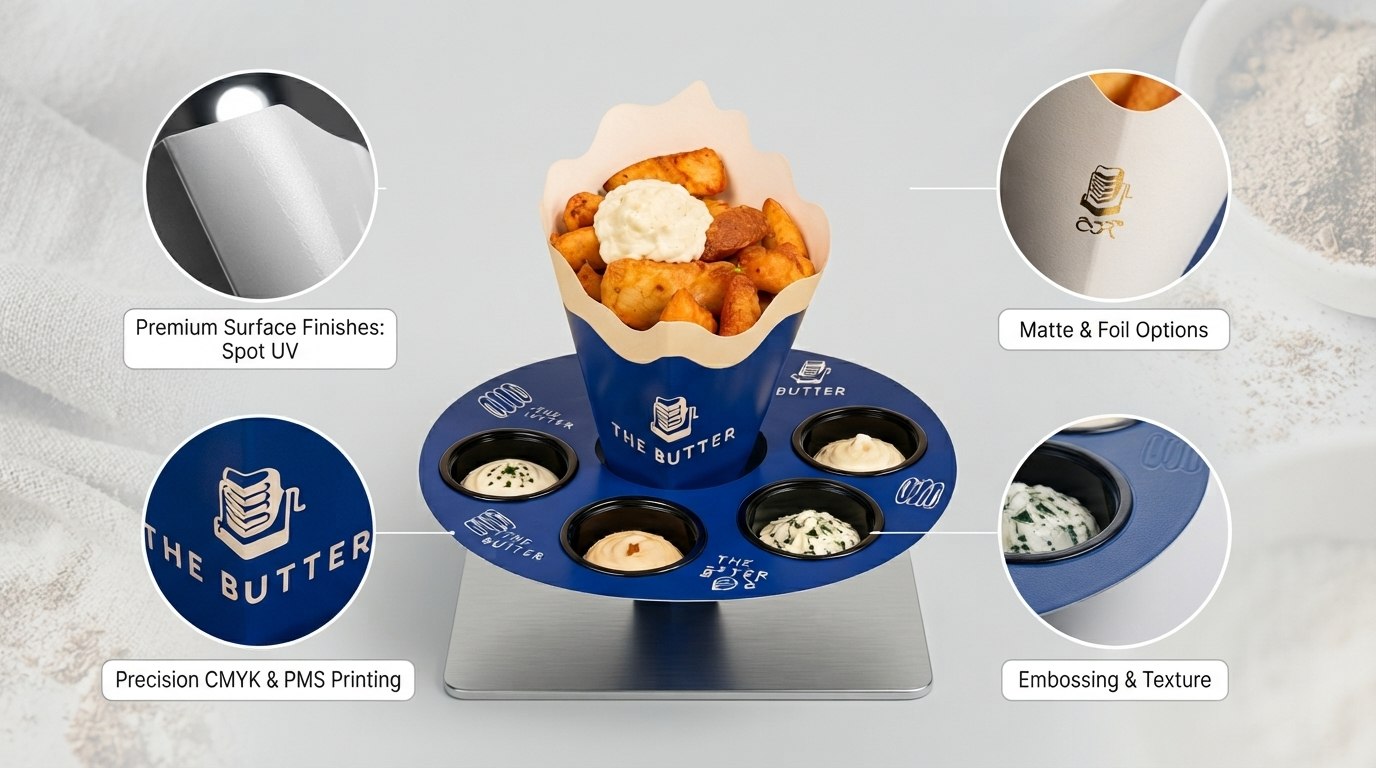 Paper Fry Cup with Sauce Cup Holder for Takeaway Food (4)