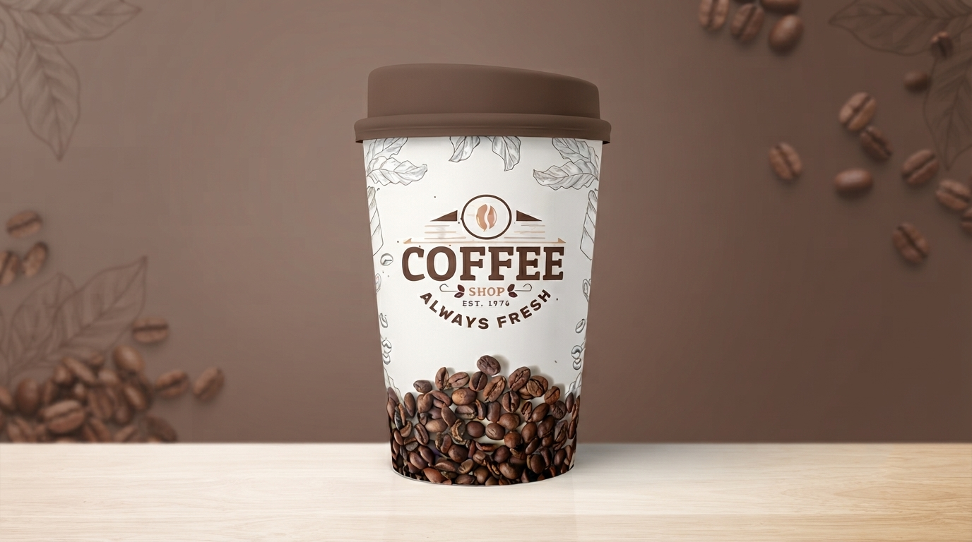 Personalized Paper Coffee Cups with Lids for Secure Brand Beverage Packaging