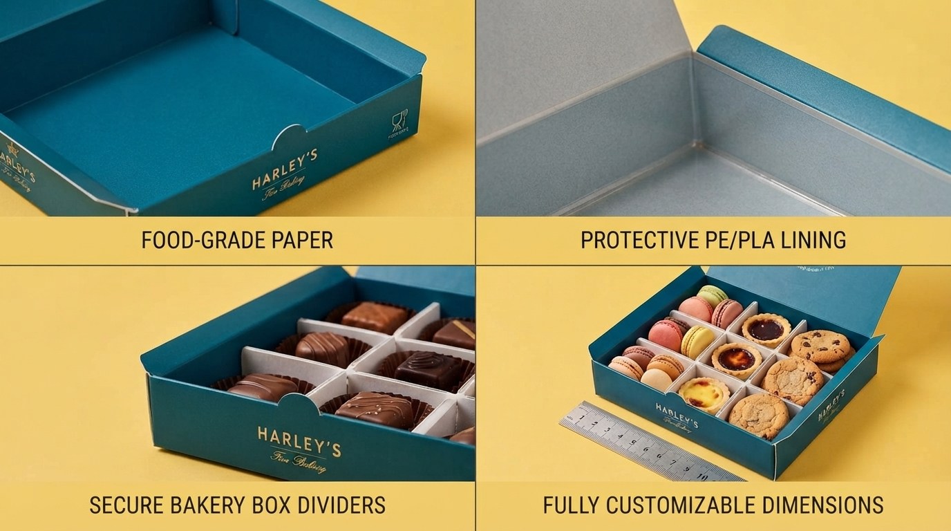 Takeout Bakery Box with Handle and Corrugated Insert (5)