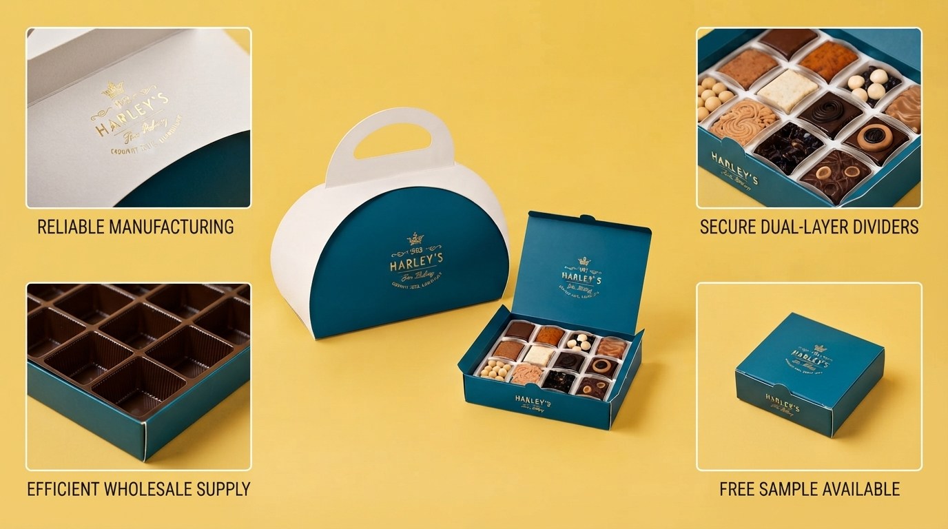 Takeout Bakery Box with Handle and Corrugated Insert (7)