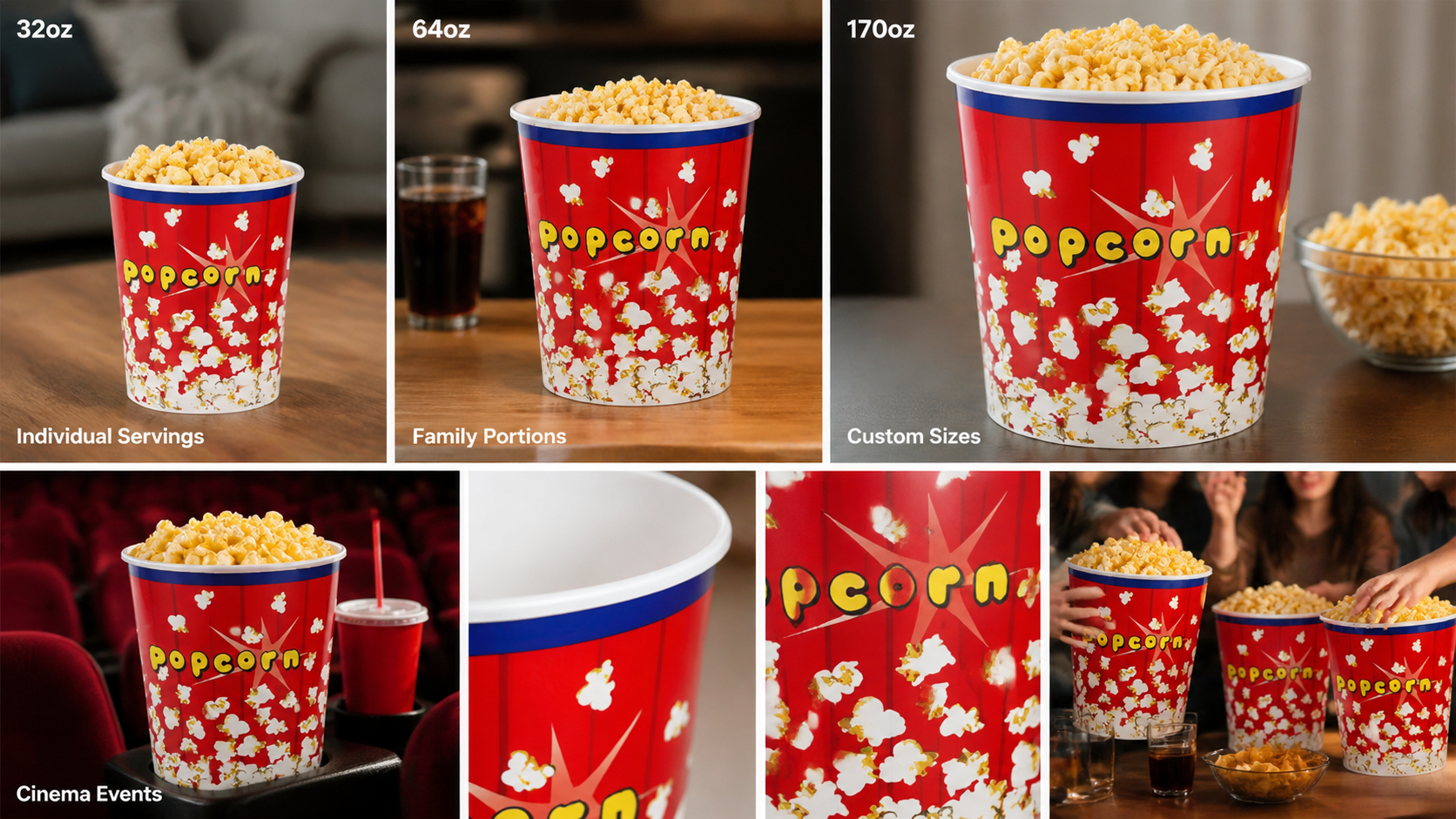 Wholesale Custom Printed Popcorn Buckets for Cinemas & Events-1