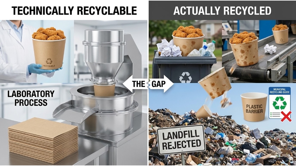 maibaopak paper bucket Gap Between Recyclable and Actually Recycled