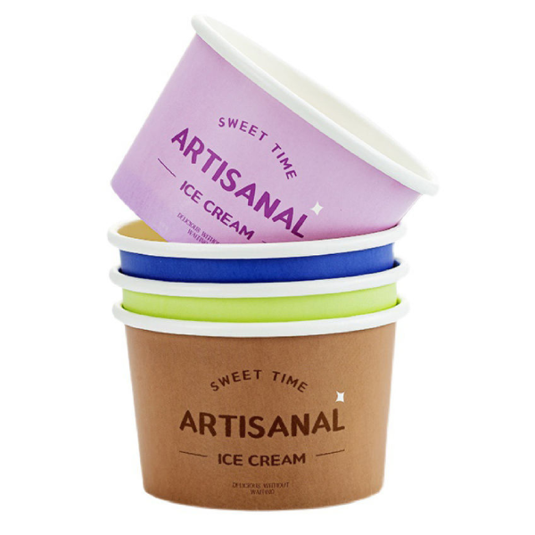 Disposable Paper Ice Cream Cups for Gelato and Frozen Yogurt