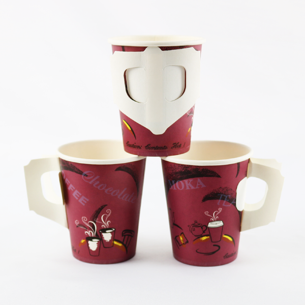 Factory Supply Custom Logo Hot Coffee Carton Paper Cup With Handle