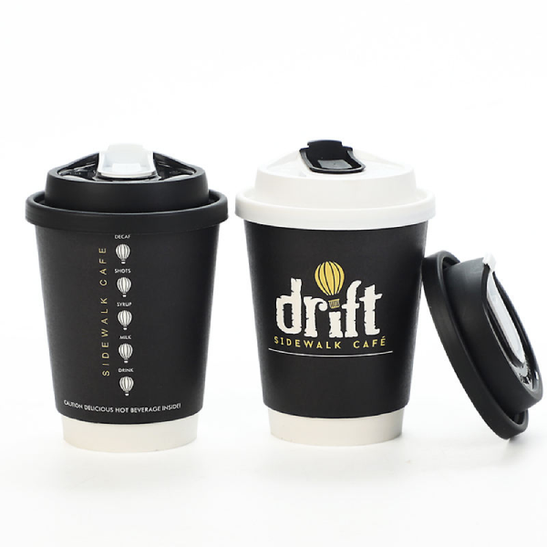 Disposable Double Wall Paper Cup For Hot Drink Custom Logo Accept 8/12 ...