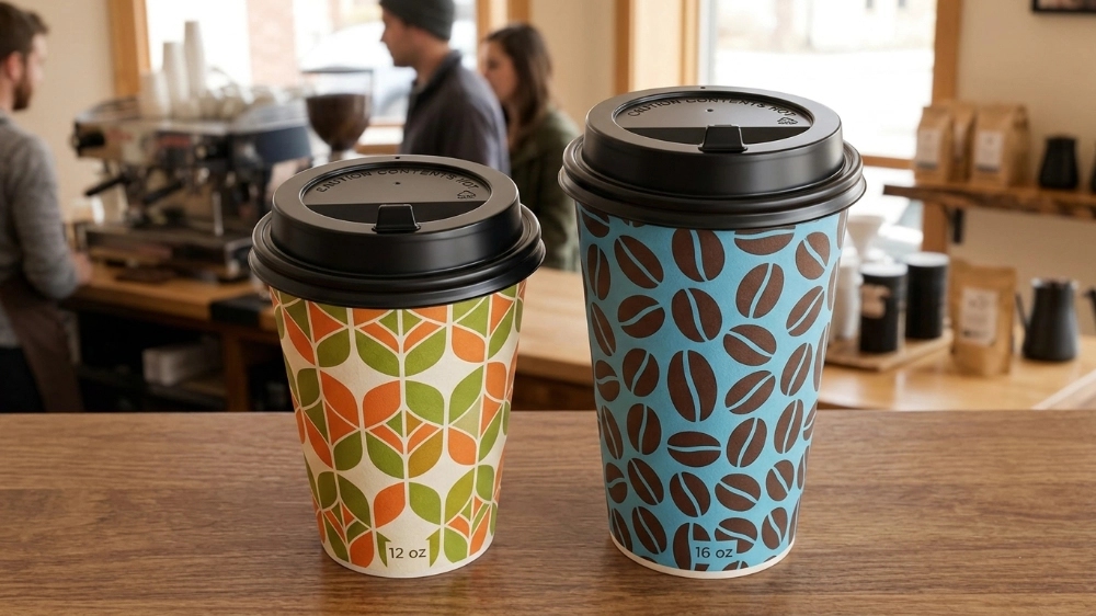 maibaopak12 oz and 16 oz Coffee Cups Use the Same Lid