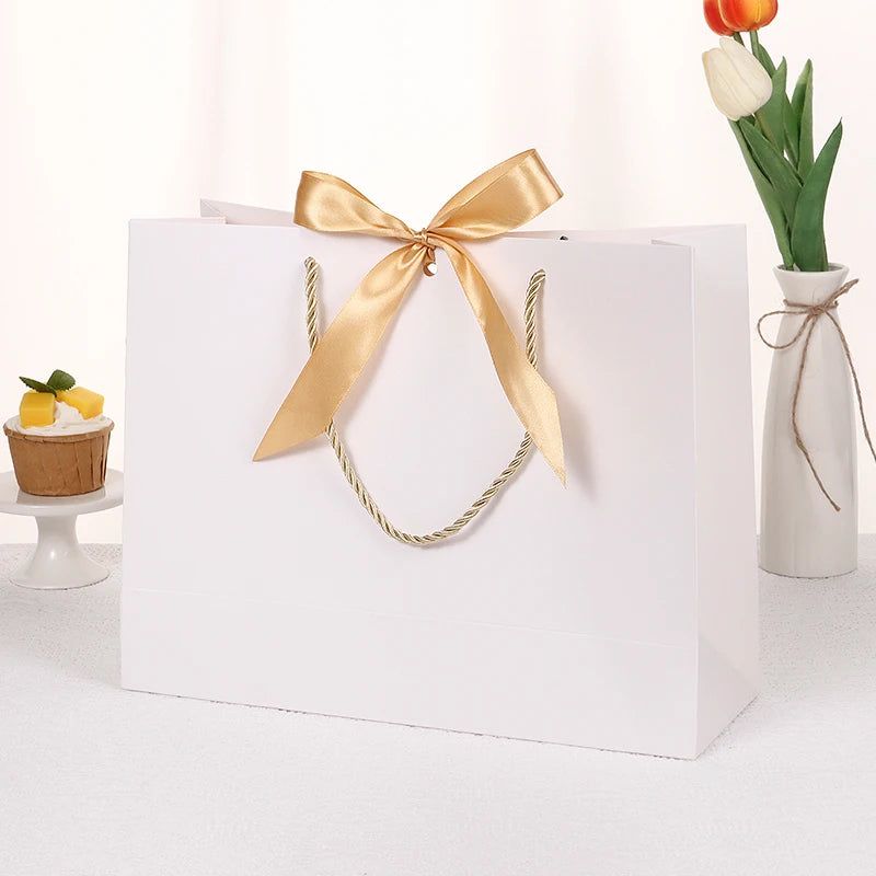 Paper Bag with Ribbon Handle | Luxury Custom Gift & Retail Packaging